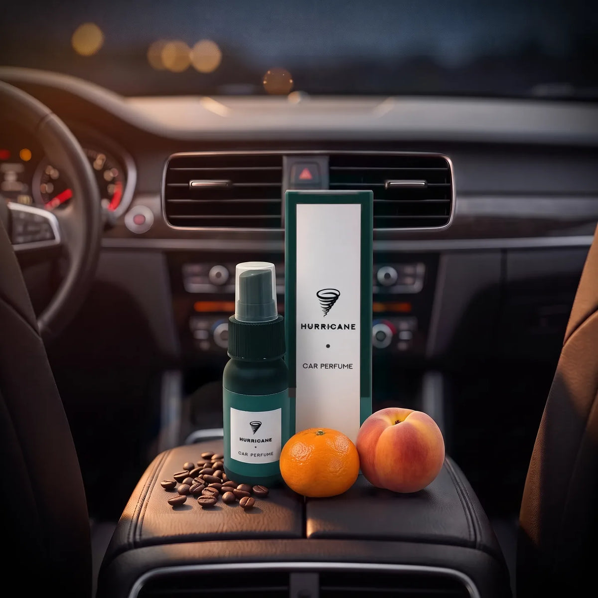 Perfume Standard in Green in a car