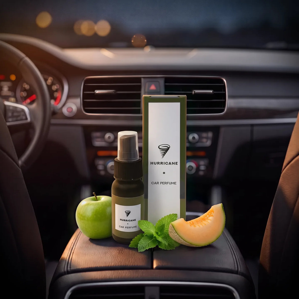 Perfume Standard in Khaki in a car